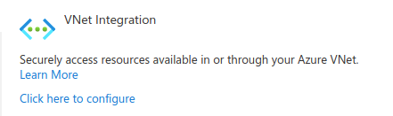 Azure VNET integration