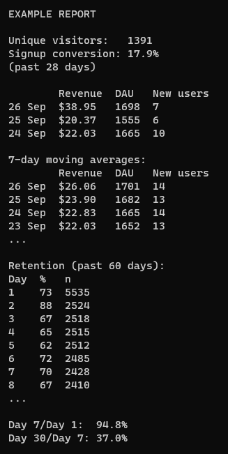 example report