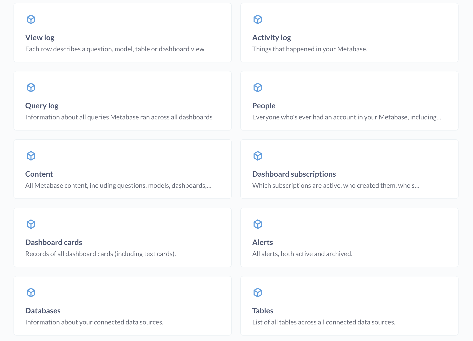 Some models with usage analytics in the Usage Analytics collection