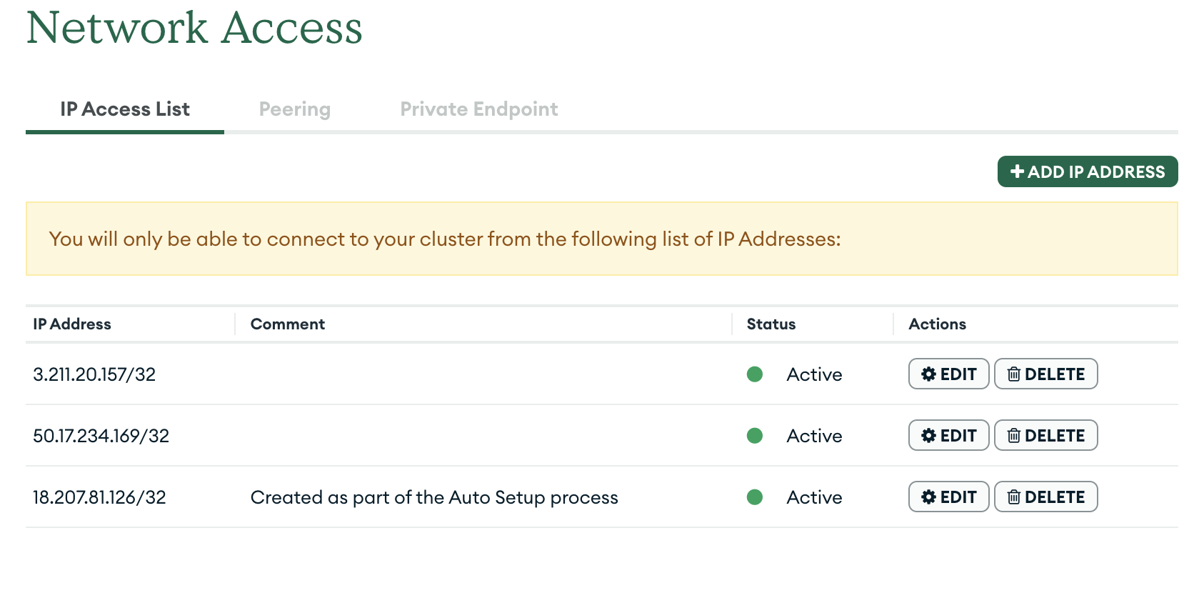 IP allowlist